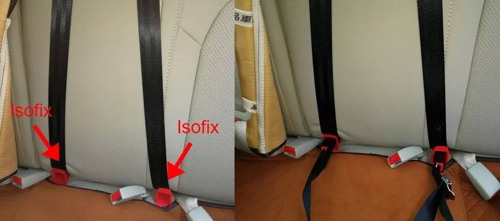 Universalus ISOFIX tvirtinimas vaikiškai automobilinei kėdutei, plieninis