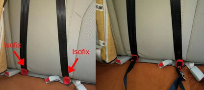 Universalus ISOFIX tvirtinimas vaikiškai automobilinei kėdutei, plieninis