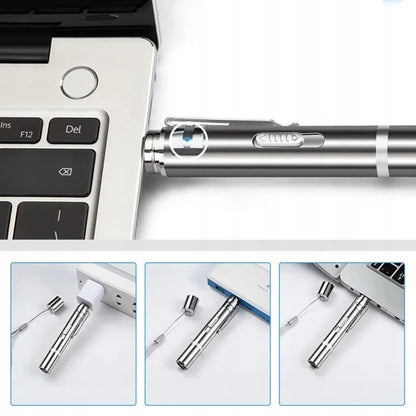 USB įkraunamas 3 viename lazerinis žaislas katėms su UV ir žibintuvėlio režimais