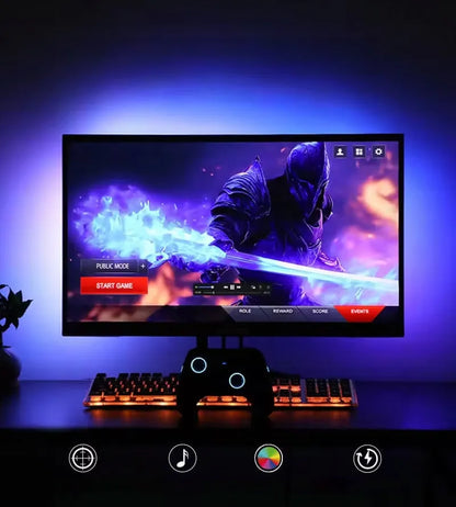 USB RGBIC LED juostos rinkinys PC Ambient ekrano sinchronizacijai 27" žaidėjams