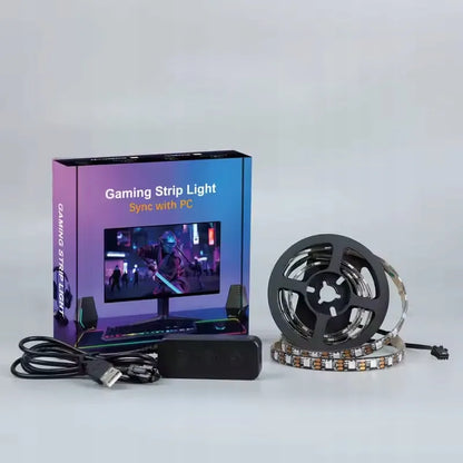 USB RGBIC LED juostos rinkinys PC Ambient ekrano sinchronizacijai 27" žaidėjams