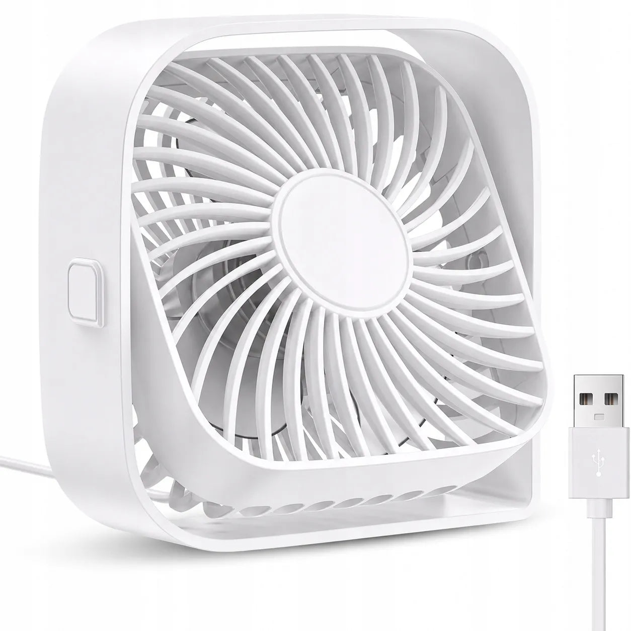 USB ventiliatorius TOPK K50 tylus stalinis mini ventiliatorius, baltas