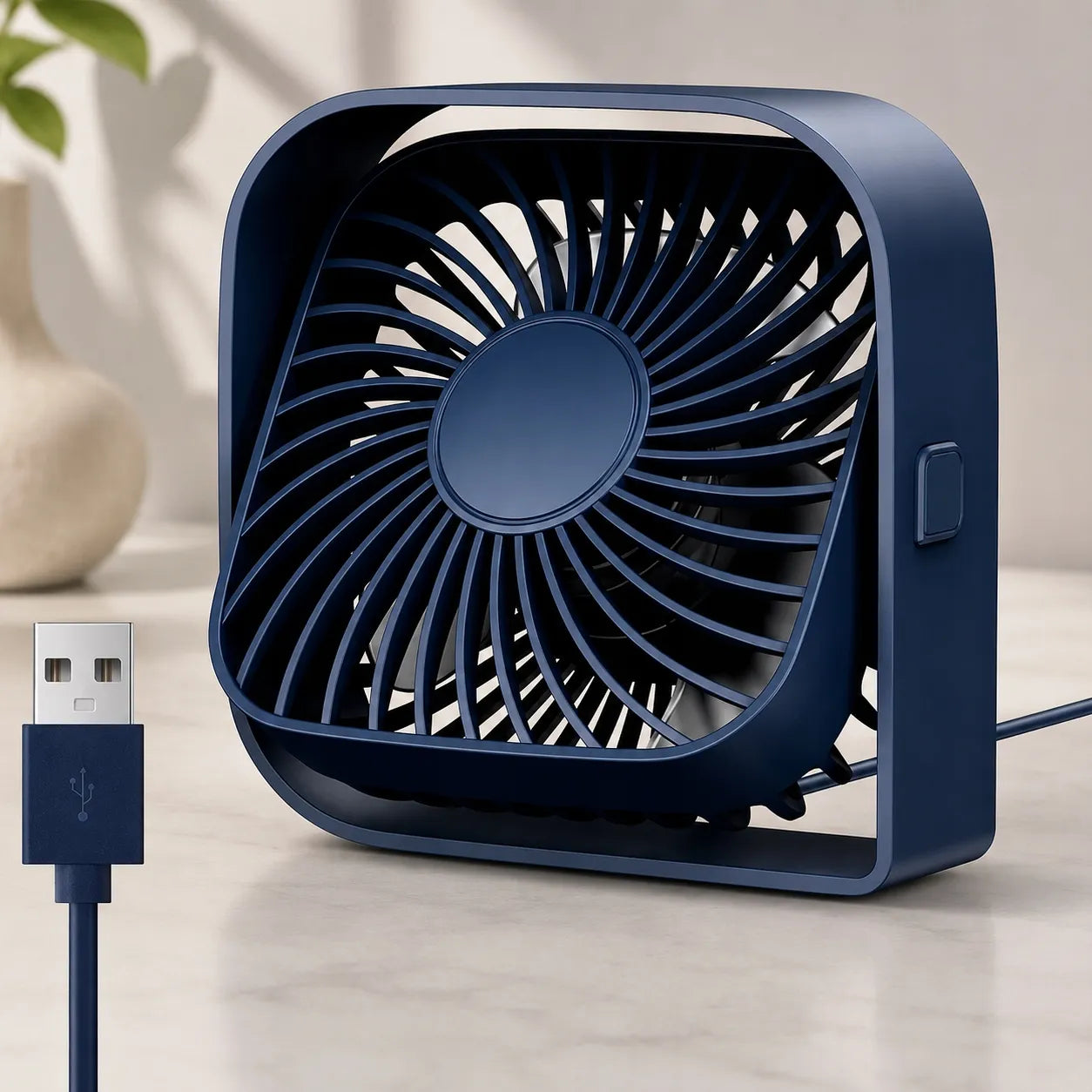 USB ventiliatorius tylus mini stalo ventiliatorius aušinimui TOPK K50 mėlynas
