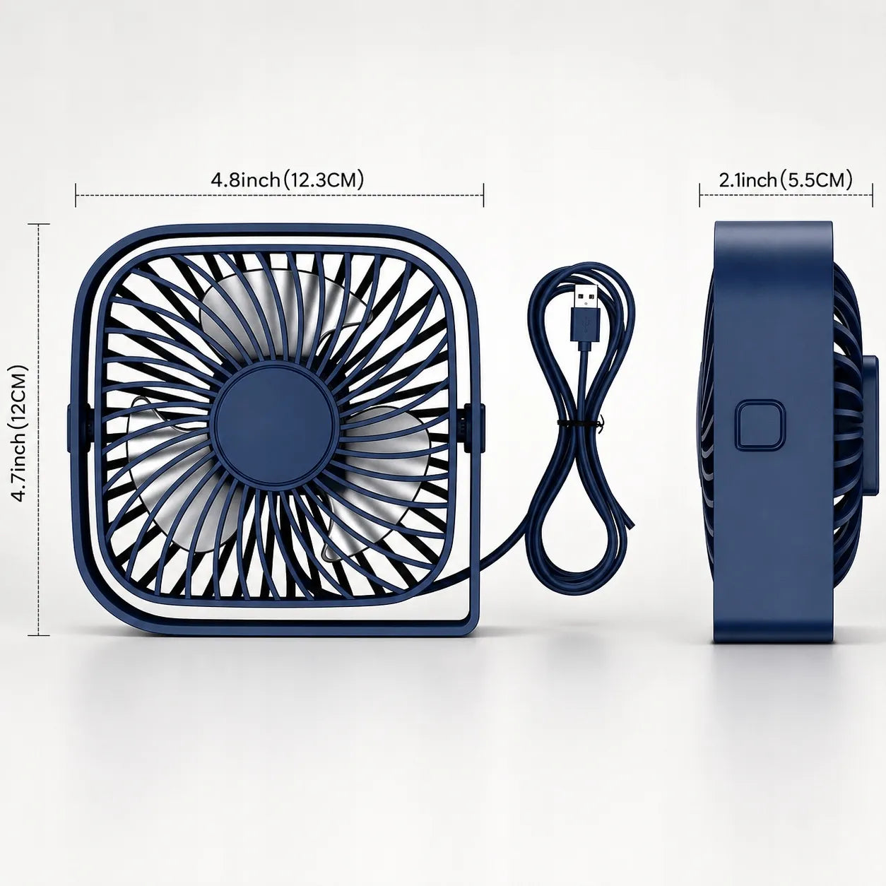 USB ventiliatorius tylus mini stalo ventiliatorius aušinimui TOPK K50 mėlynas