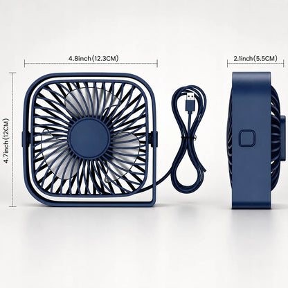 USB ventiliatorius tylus mini stalo ventiliatorius aušinimui TOPK K50 mėlynas