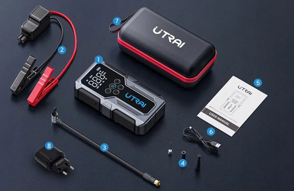 UTRAI JSTAR 9 automobilinis paleidiklis (boosteris) su kompresoriumi 1500A 10 BAR