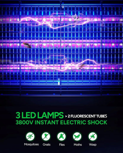 UV LED vabzdžių gaudyklė 3800V uodams ir musėms