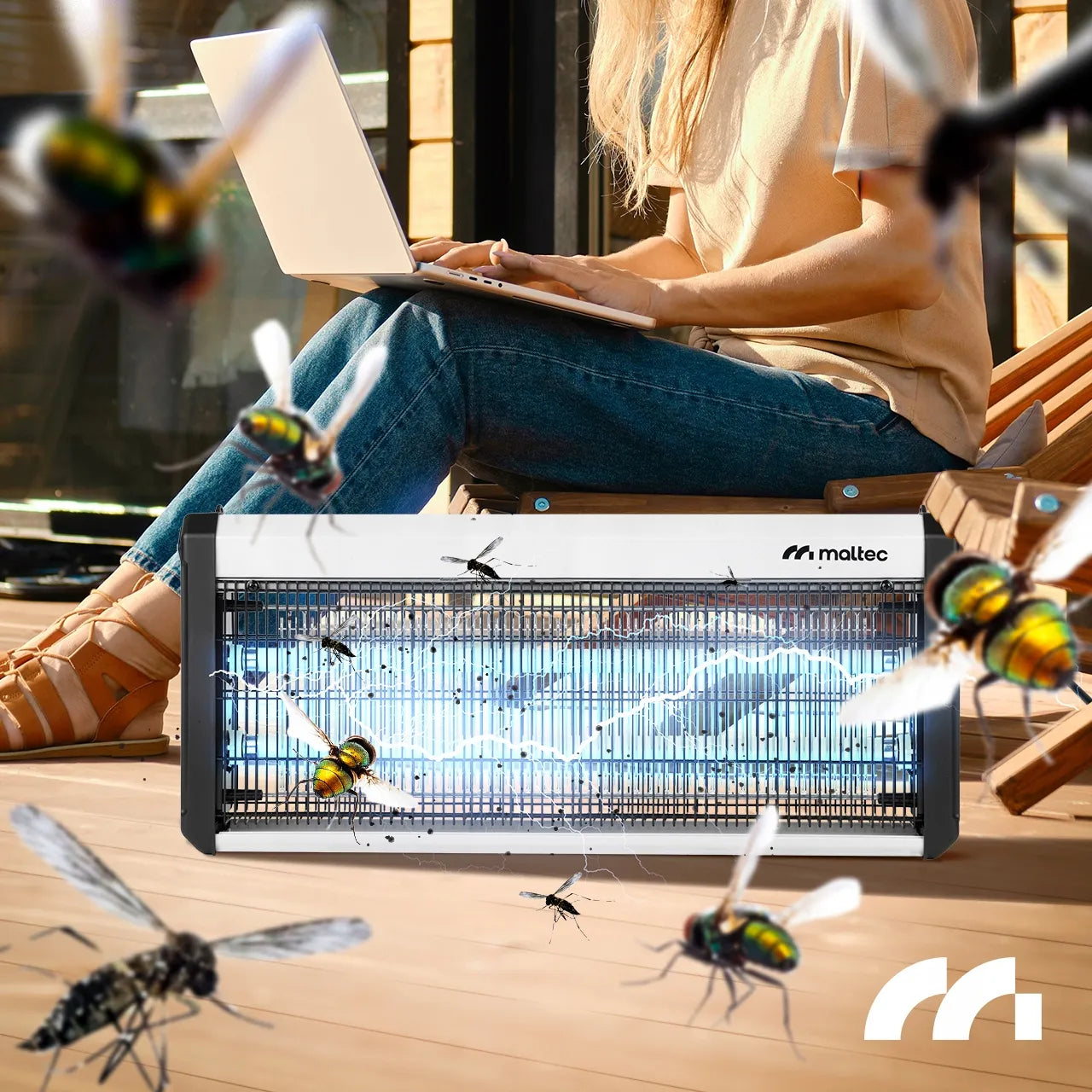 UV vabzdžių gaudyklė nuo uodų ir musių, galinga 40W 3800V