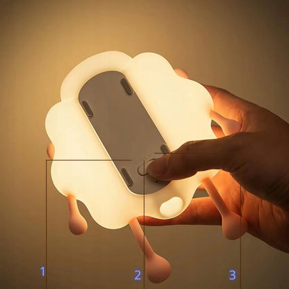 Vaikiškas naktinis šviestuvas Savineo Owieczka, minkštas, RGBW LED, silikoninis, įkraunamas per USB-C