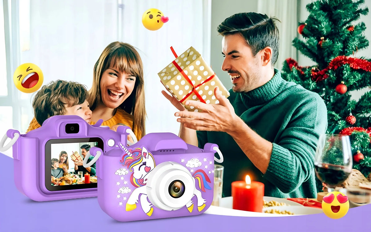 Vaikiškas skaitmeninis fotoaparatas „ZeeTech“ su vienaragiu, 40 Mpx, žaidimai, 32 GB kortelė