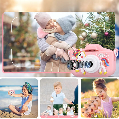 Vaikiškas skaitmeninis fotoaparatas „ZeeTech“ su vienaragiu, 40 Mpx, žaidimai, 32 GB kortelė