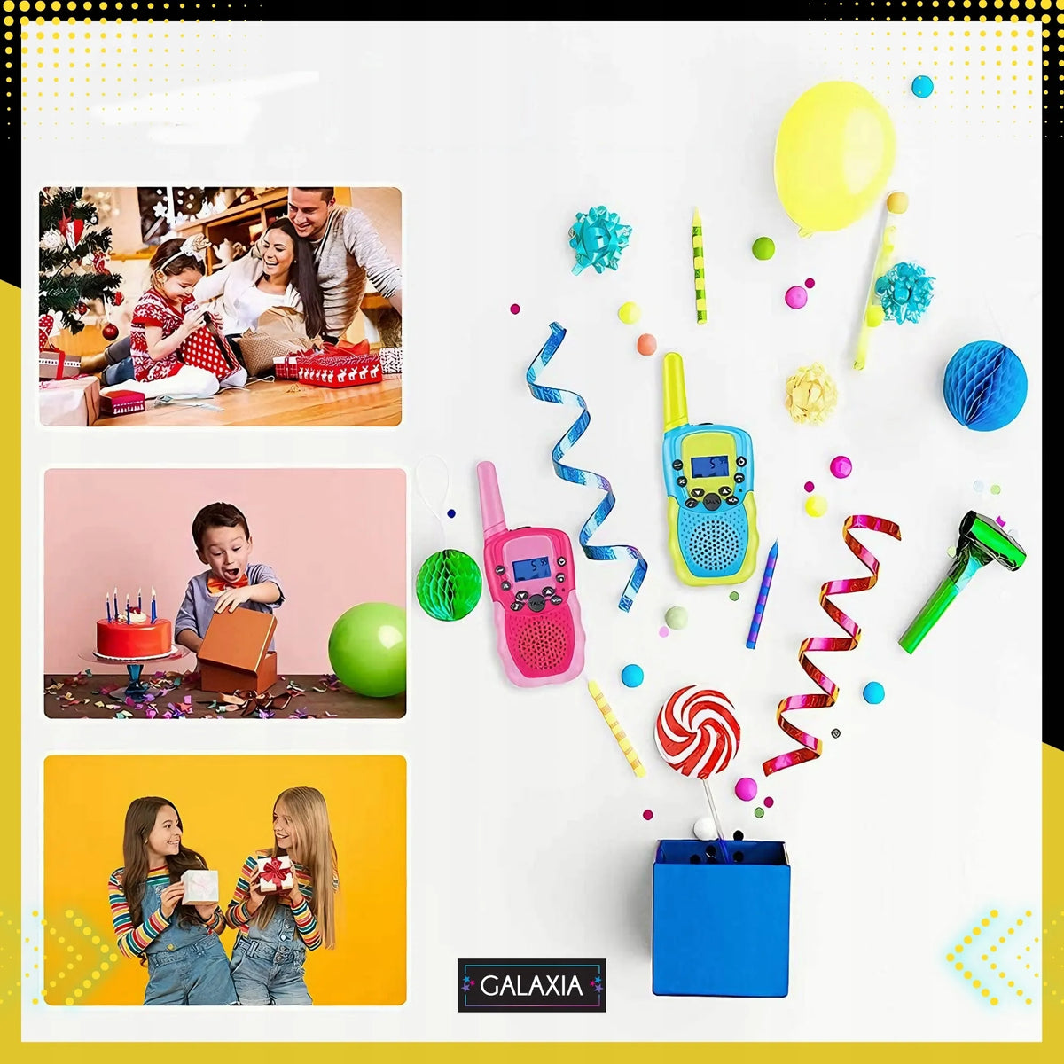 Vaikiškų racijų rinkinys „GALAXIA Travel“, 2 vnt., didelis veikimo nuotolis