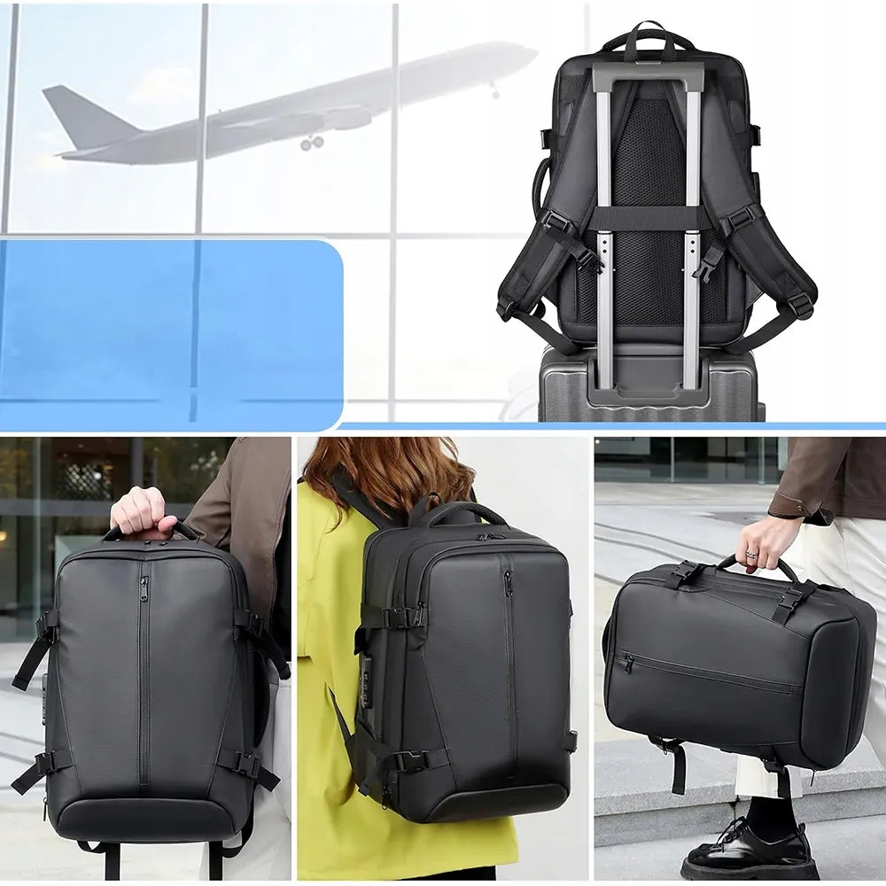 Vakuuminės kompresijos kelioninė kuprinė 35 l, 40 × 30 × 22 cm, su apsauga nuo vagystės
