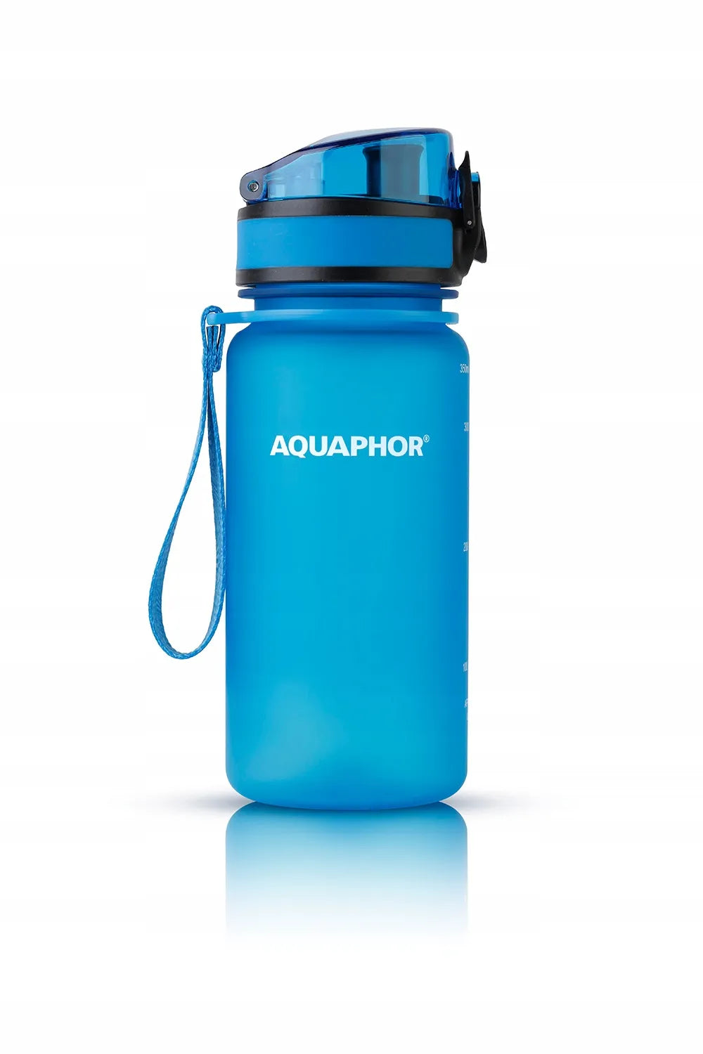 Vandens filtravimo buteliukas AQUAPHOR City 350 ml, mėlynas, gertuvė sporto salei