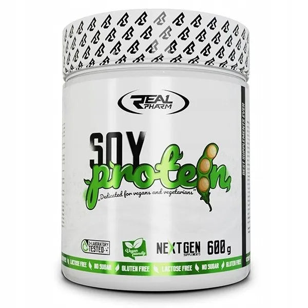 Veganiški sojų baltymai „Real Pharm Soy Protein“, sausainių skonio, 600 g