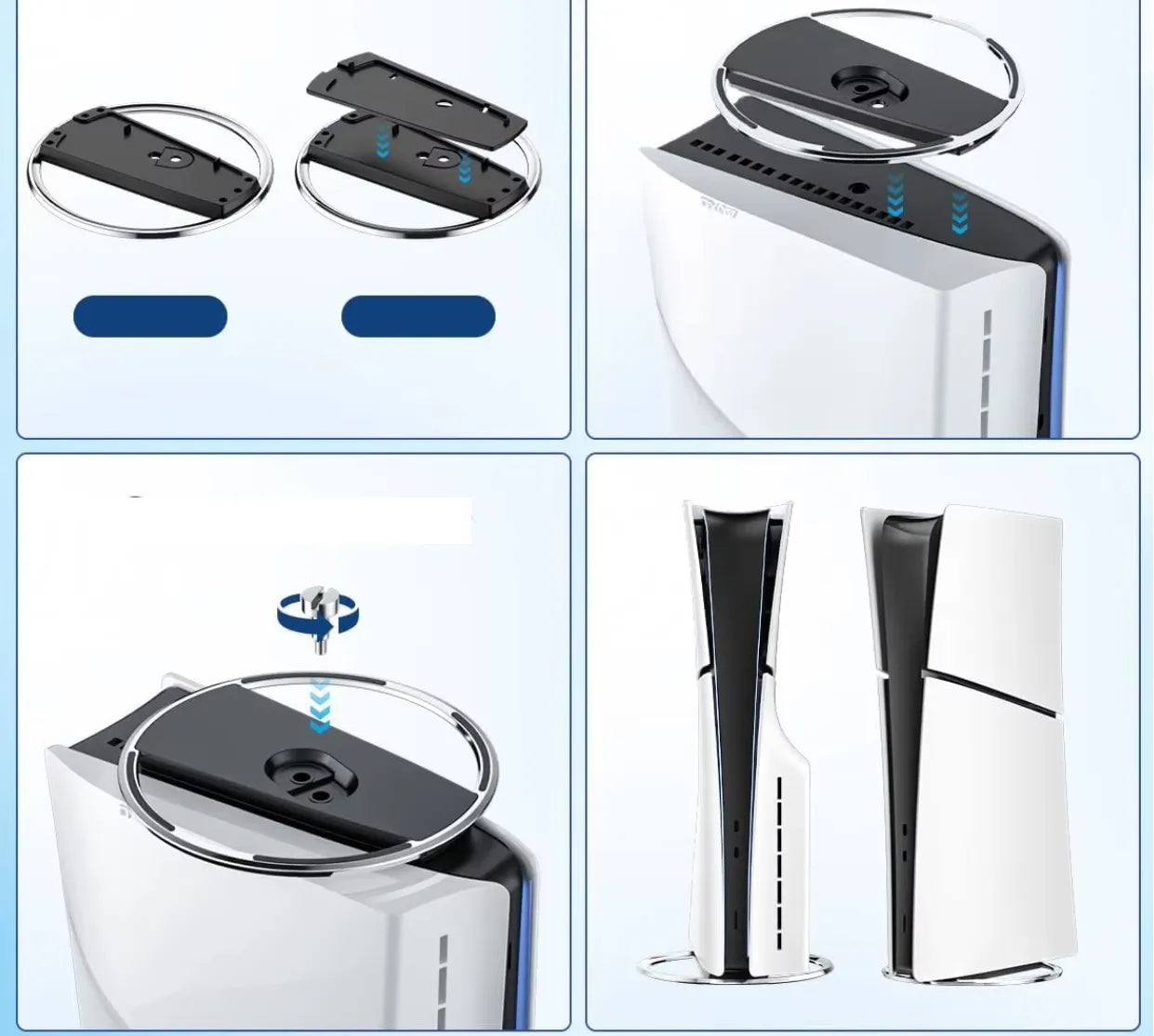 Vertikalus stovas su adapteriu, skirtas PlayStation 5 PS5 FAT / Slim / Pro
