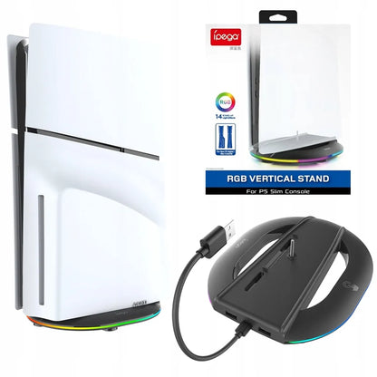 Vertikalus stovas su RGB apšvietimu, skirtas Sony PlayStation 5 / PS5 Slim / Pro