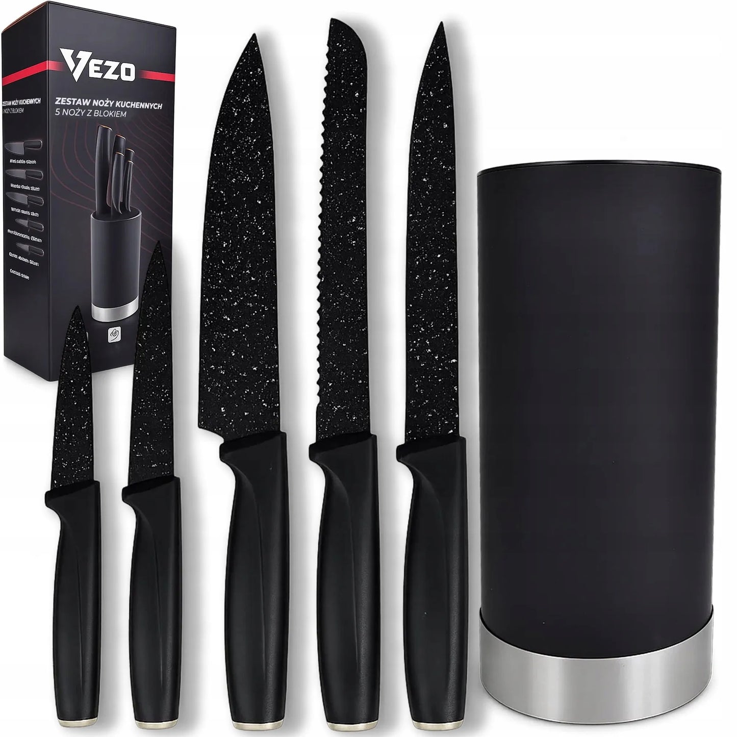 VEZO peilių rinkinys 5 vnt. stove, duonos peilis, virėjo peilis