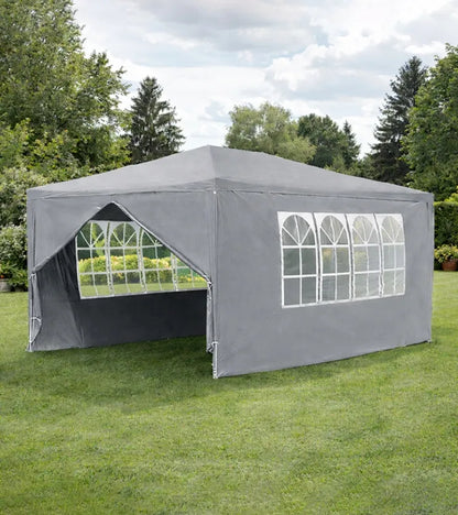 VidaXL juodas sodo paviljonas, 3 × 4 m