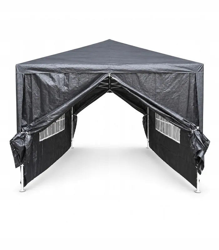 VidaXL juodas sodo paviljonas, 3 × 4 m