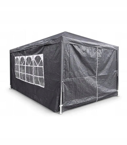VidaXL juodas sodo paviljonas, 3 × 4 m