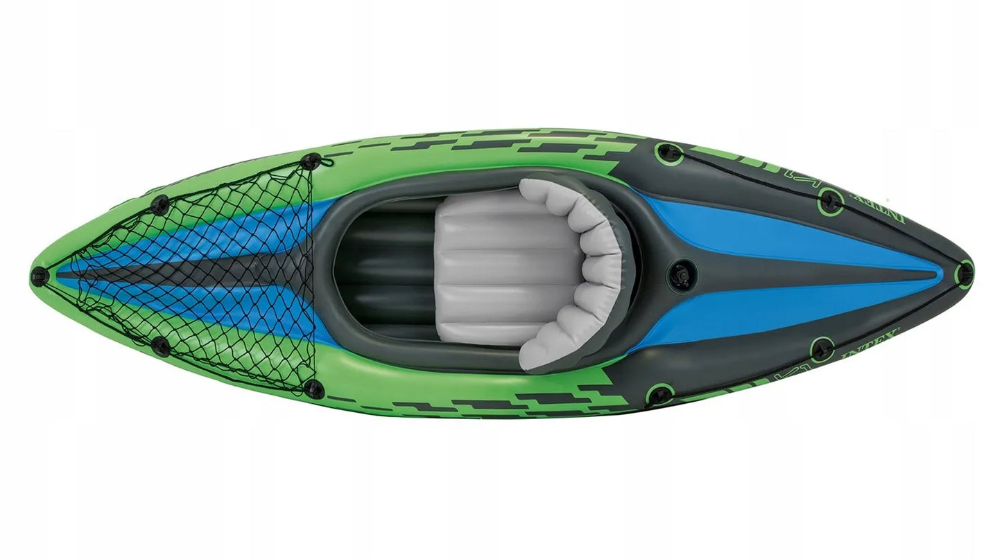 Vienvietė baidarė Challenger K1 Intex 68305 su pompa, irklu ir krepšiu