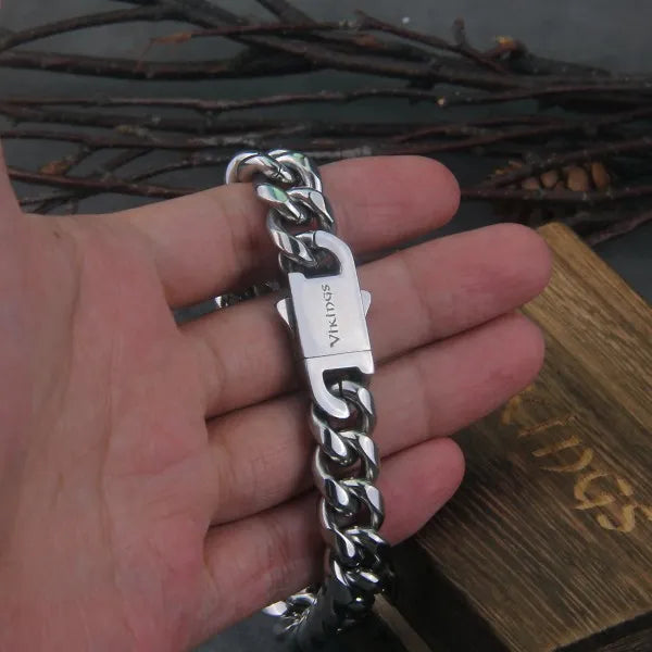 Vikingų Thor vilko apyrankė, 316L chirurginio plieno vyriška apyrankė