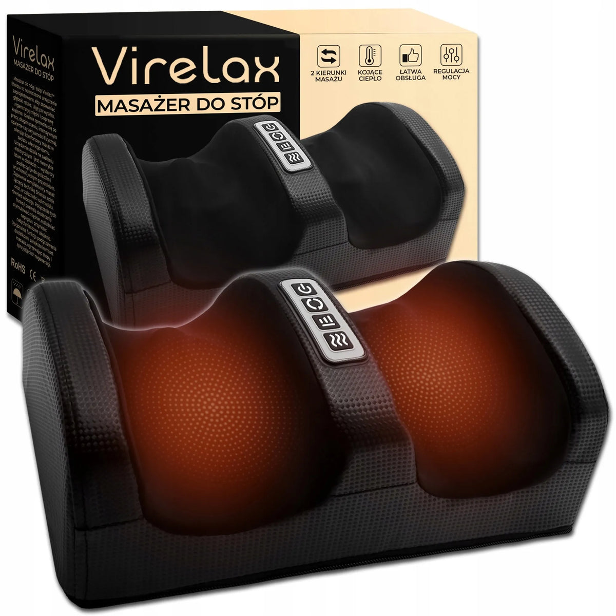 Virelax Shiatsu elektrinis kojų ir pėdų masažuoklis, gerinantis kraujotaką bei atpalaiduojantis