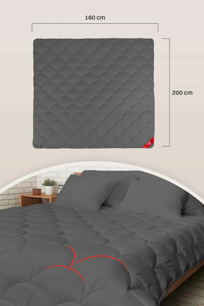 Visasezoninė antialerginė antklodė 160x200 Softimi, pilka, 4 sezonų