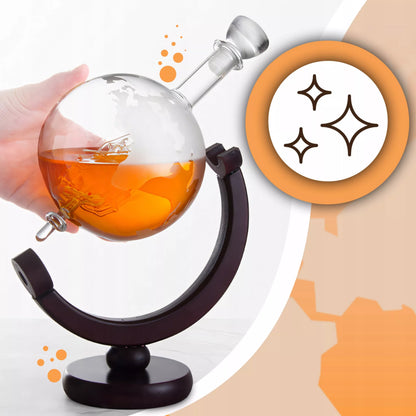 Viskio rinkinys su gaublio formos grafinu, 2 taurėmis, akmenukais ir žnyplėmis, 850 ml, dovana