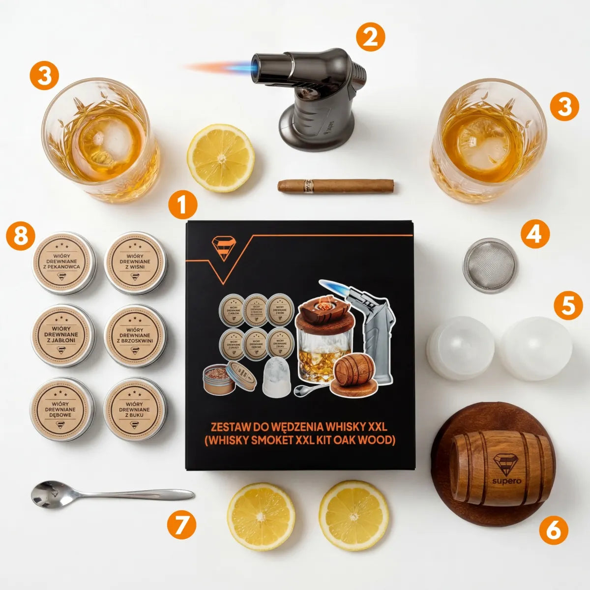 Viskio rūkymo rinkinys „Premium Smoker“ dovanų rinkinys jam