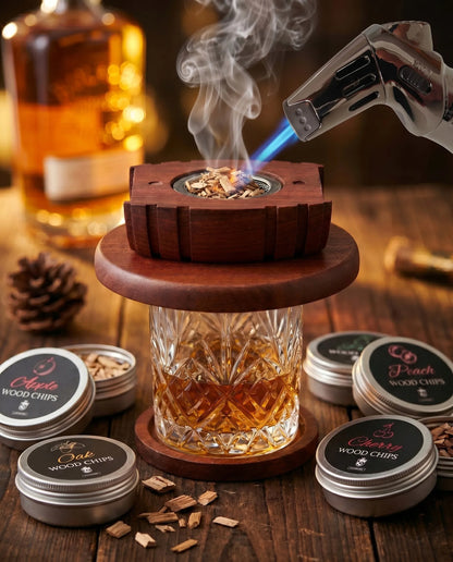 Viskio rūkymo rinkinys Smoker, 6 skoniai, degiklis, dovana vyrui
