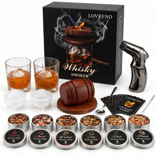 Viskio rūkymo rinkinys Smoker, 6 skoniai, degiklis, dovana vyrui