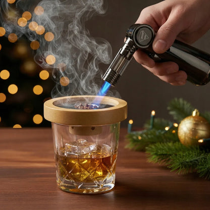 Viskio rūkymo rinkinys „Smoker“, elegantiškas, su ledo forma, dovana gimtadieniui