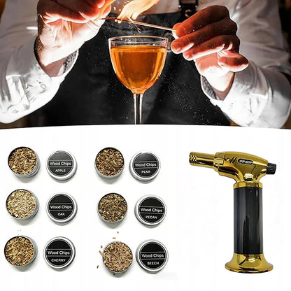 Viskio rūkymo rinkinys „Whisky Smoker“ su liepsnos degikliu gėrimams, kokteiliams ir vynui