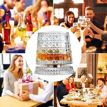 Viskio stiklinė 260 ml, 360° sukama, krištolo rašto stiklas, 2 vnt.