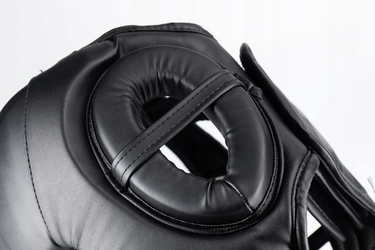 VOBO juodas bokso šalmas – sparingams ir treniruotėms, kikboksui bei Muay Thai, L dydis