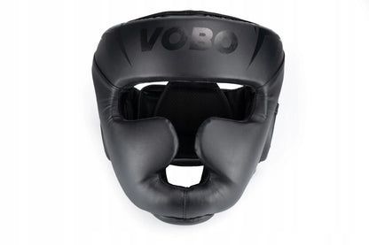 VOBO juodas bokso šalmas – sparingams ir treniruotėms, kikboksui bei Muay Thai, L dydis