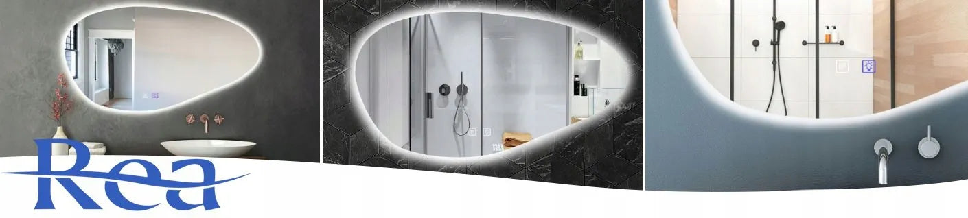Vonios kambario veidrodis su LED apšvietimu Tutumi CLOUD, 100x60 cm, asimetriškas, su apsauga nuo rasojimo