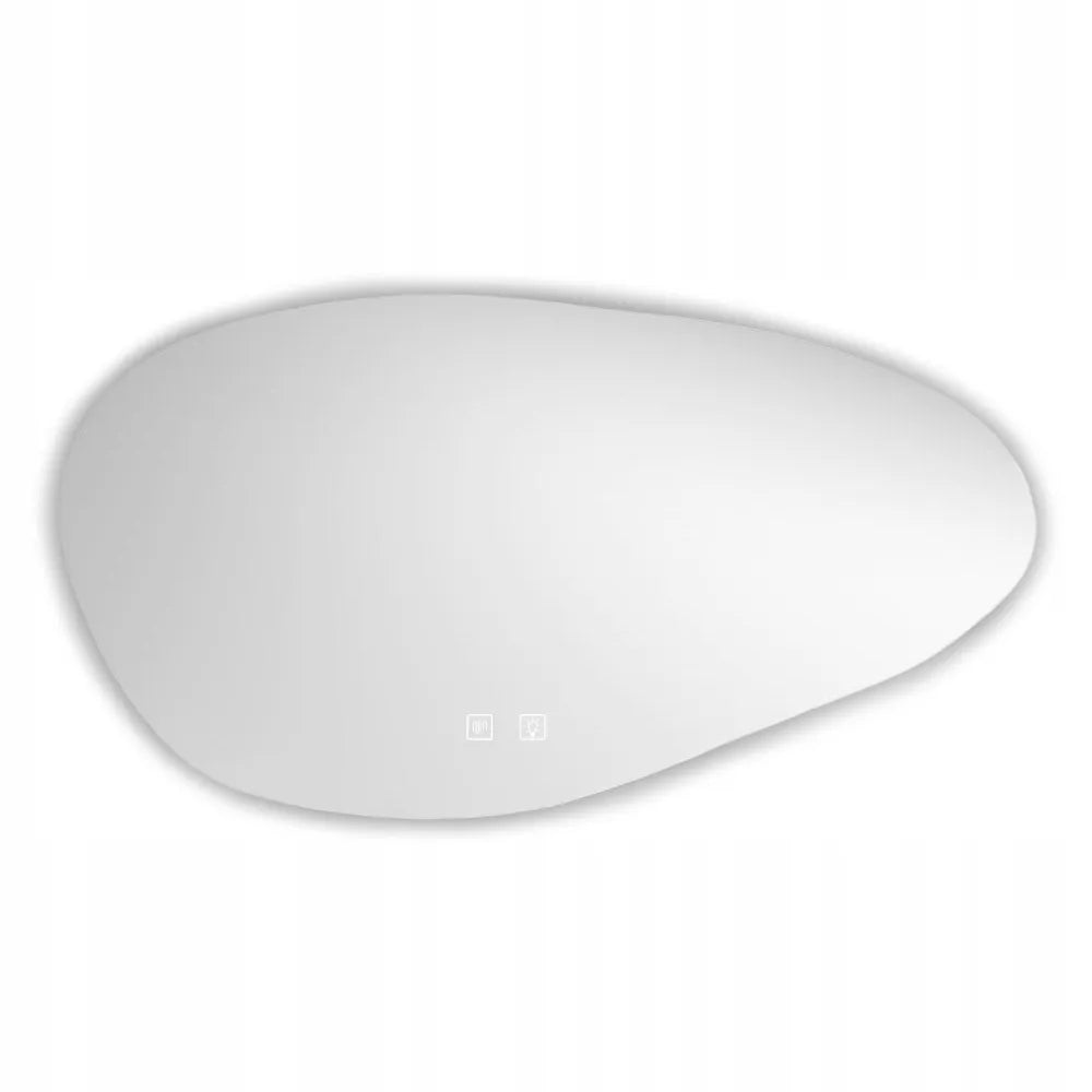 Vonios kambario veidrodis su LED apšvietimu Tutumi CLOUD, 100x60 cm, asimetriškas, su apsauga nuo rasojimo
