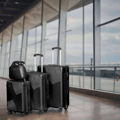 Voyano Azores kelioninių lagaminų rinkinys 4-in-1, juodas