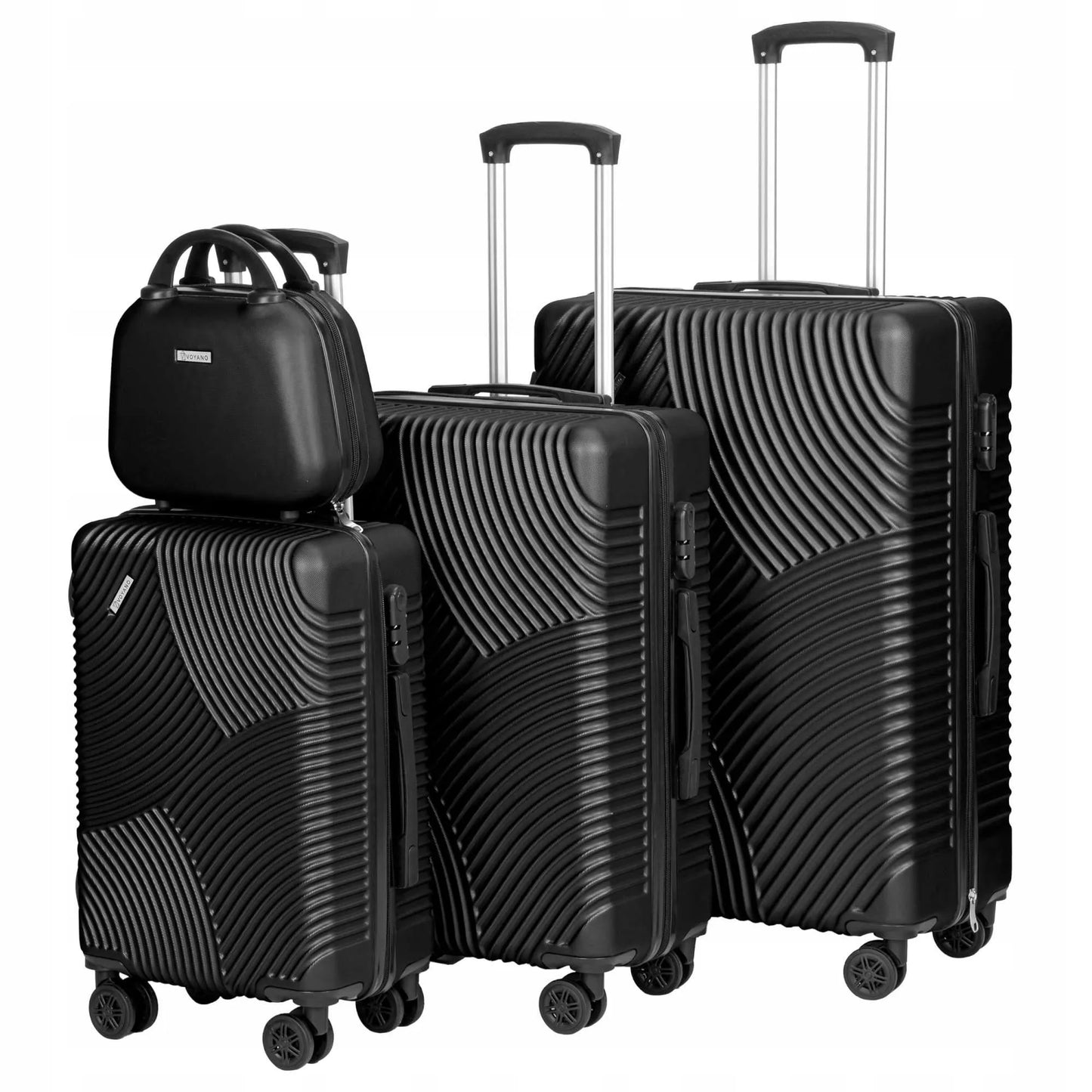 Voyano Azores kelioninių lagaminų rinkinys 4-in-1, juodas