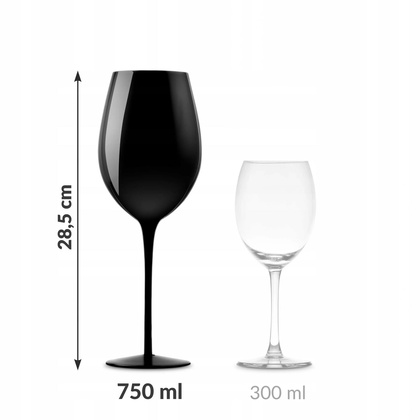 Vyno taurės dėkle 750 ml Black Dovanų rinkinys