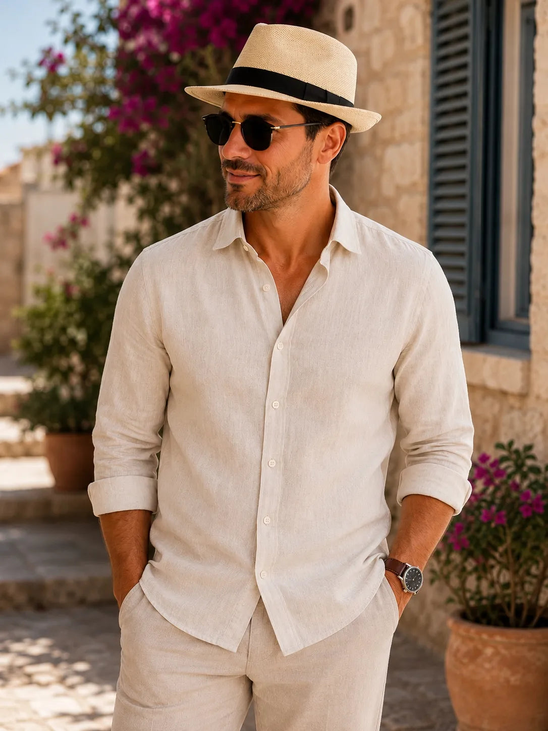 Vyriška ir moteriška šiaudinė „bucket hat“ tipo kepurė, vasarinė, paplūdimio, lengva, smėlio spalvos 2676