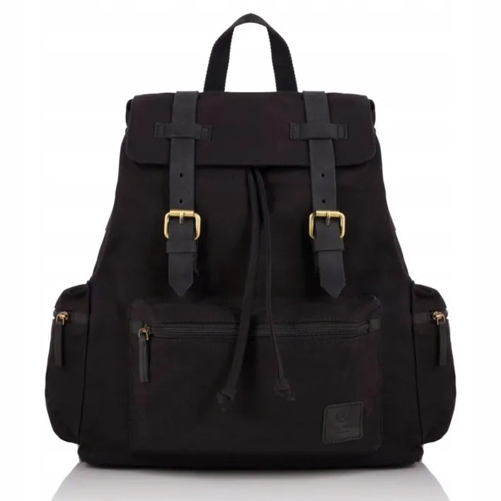 Vyriška vintažinė kuprinė PAOLO PERUZZI, didelė drobė, mokyklinė ir kelionių kuprinė