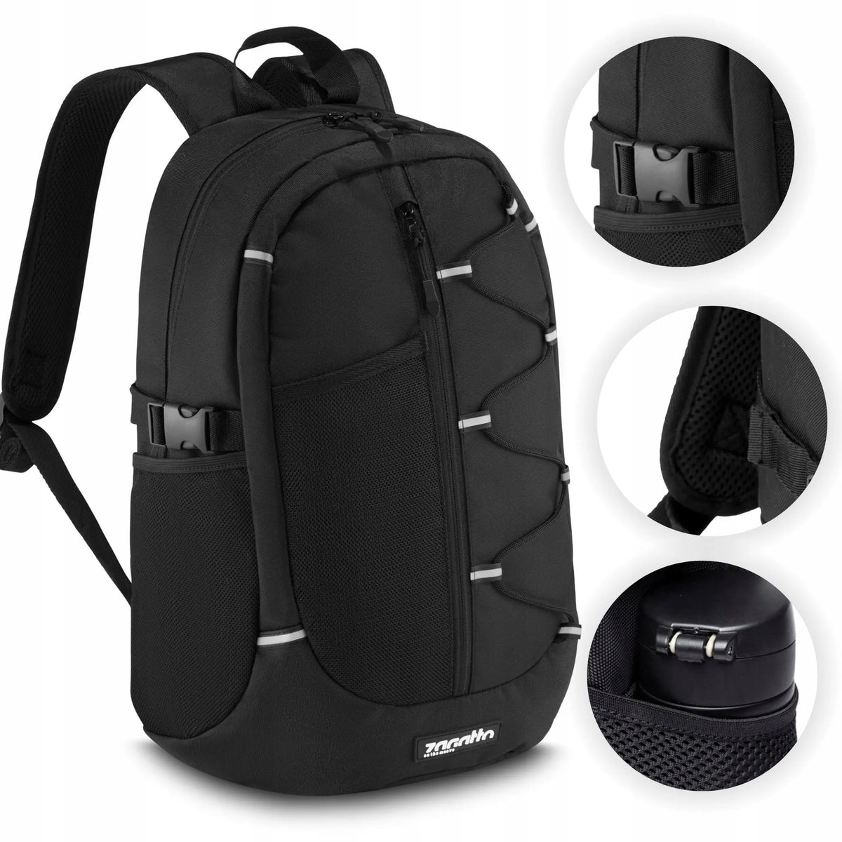 Vyriška „Zagatto“ mokyklinė, sportinė ir kelioninė kuprinė, juoda, 20 l