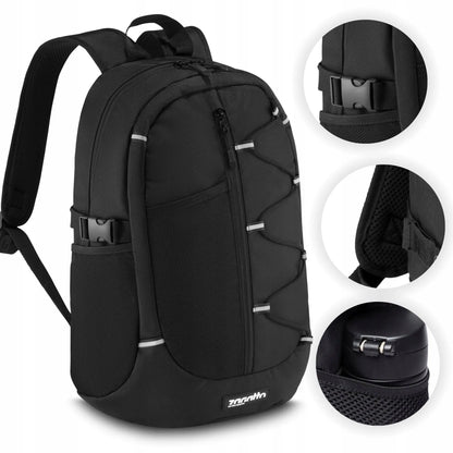 Vyriška „Zagatto“ mokyklinė, sportinė ir kelioninė kuprinė, juoda, 20 l