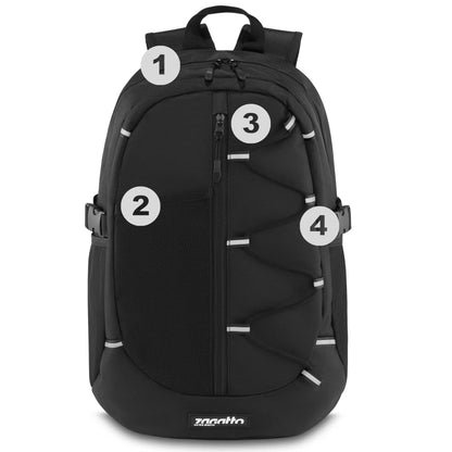 Vyriška „Zagatto“ mokyklinė, sportinė ir kelioninė kuprinė, juoda, 20 l