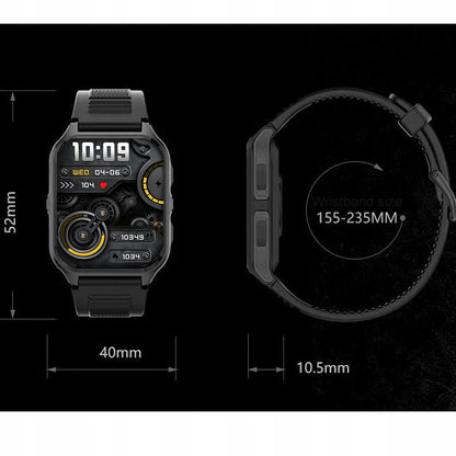 Vyriškas išmanusis laikrodis Smartwatch Pro, 300 mAh, Bluetooth skambučiai, lenkiškas meniu + ekrano plėvelė