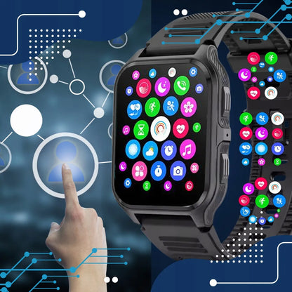 Vyriškas išmanusis laikrodis Smartwatch Pro, 300 mAh, Bluetooth skambučiai, lenkiškas meniu + ekrano plėvelė